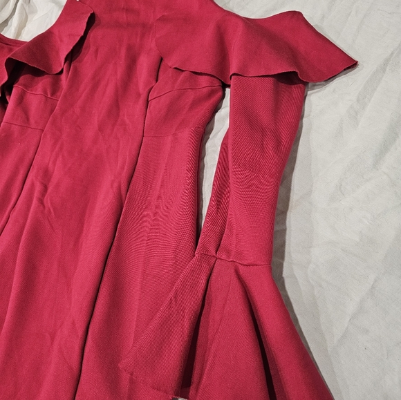 Beautiful Red Off The Shoulder Free People Dress - Picture 3 of 10